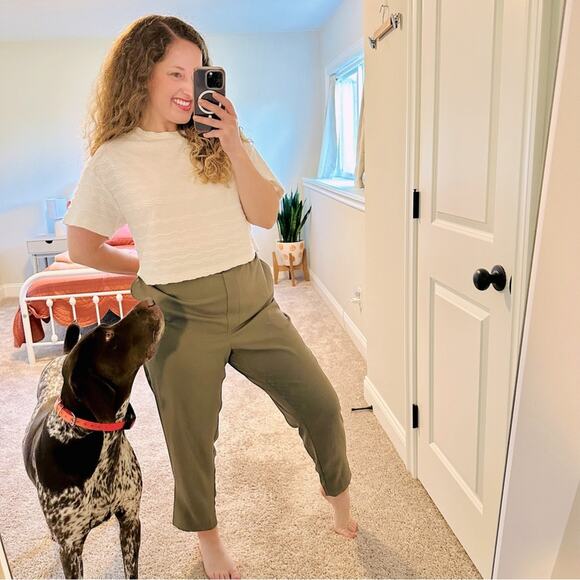 NWT Anthropologie Essential Pull On Trouser Green XL - Picture 1 of 9
